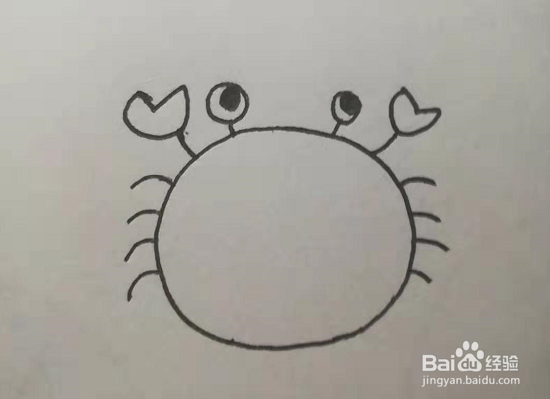 简笔画的小螃蟹怎么画