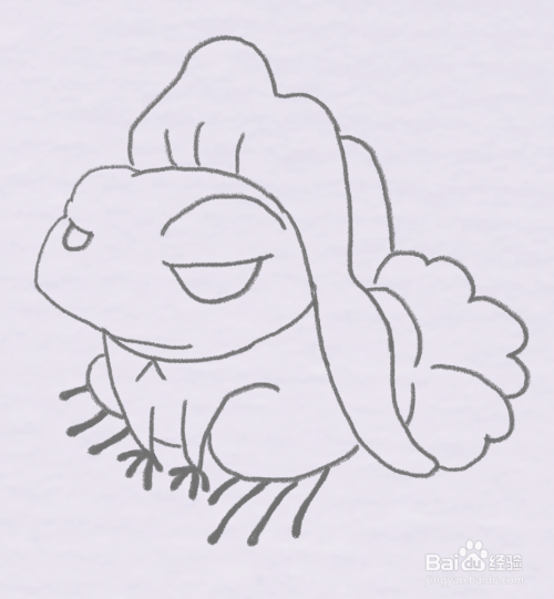 旅行青蛙简笔画