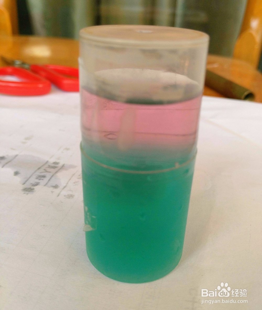 科学小实验:不会完全融合的的冷热水