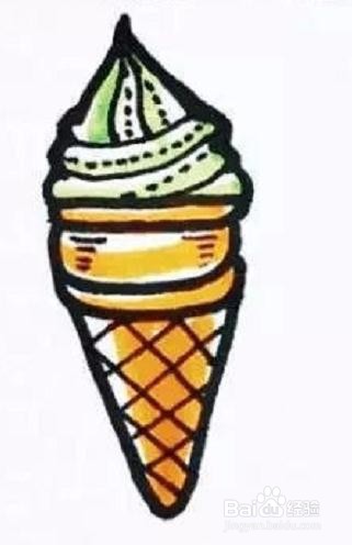 甜筒冰淇淋的画法