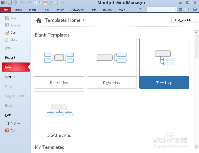如何在MindManager15中添加思维导图模板