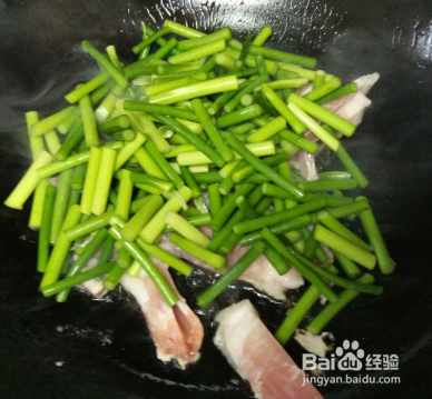 蒜苔炒肉的做法