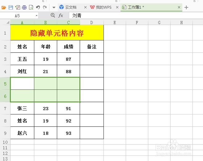 Excel表格中如何隐藏单元格内容