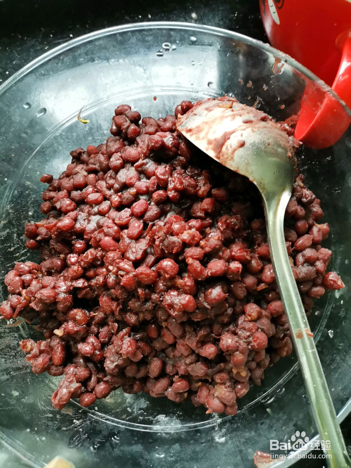 自制蜜豆青团的做法