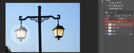 ps教程：制作路灯灯光效果