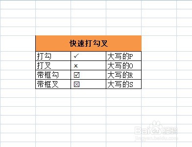 Excel如何快速输入勾叉