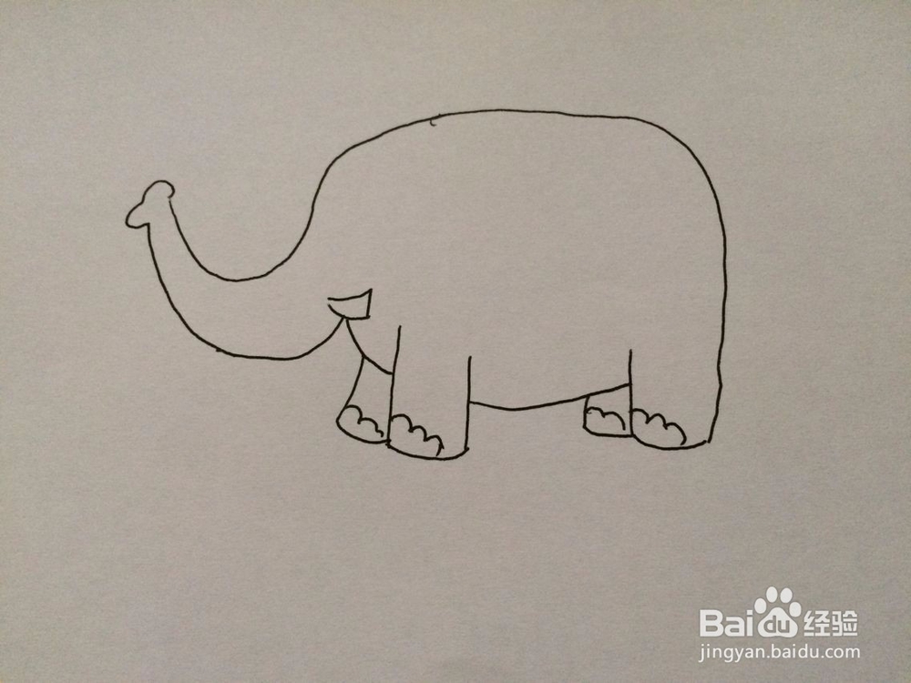 可爱大象的简笔画方法