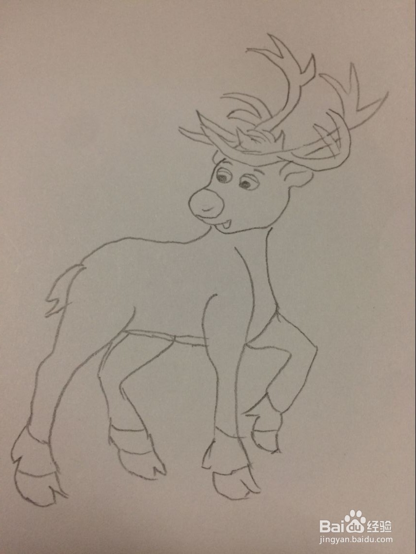 怎样简笔画驯鹿