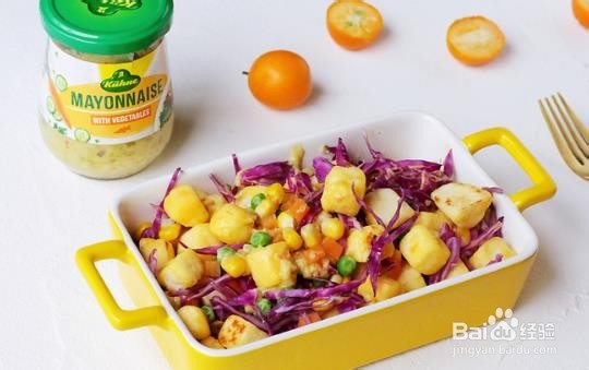 馒头蔬菜什锦沙拉的做法