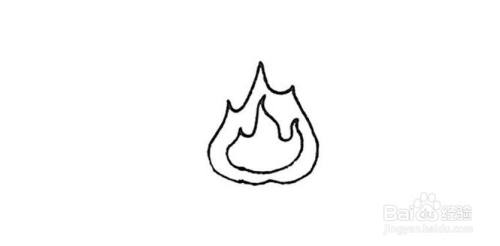 外面再画上一圈的弧线,作为外围火焰.