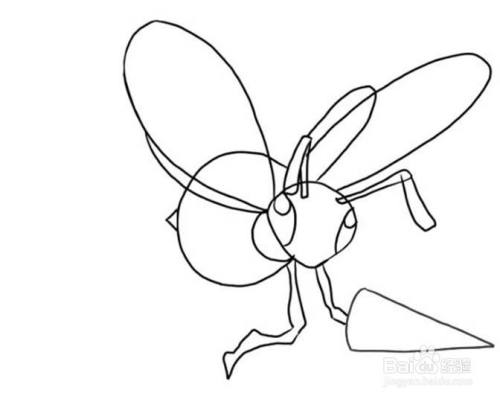 画宠物小精灵大针蜂的儿童卡通简笔画教程