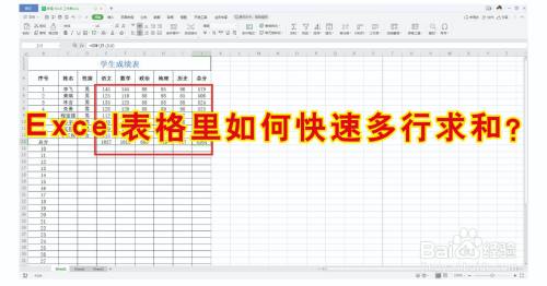 Excel表格里如何快速多行求和