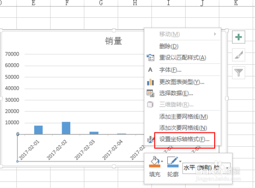 excel柱形图表中怎样去除空白日期？