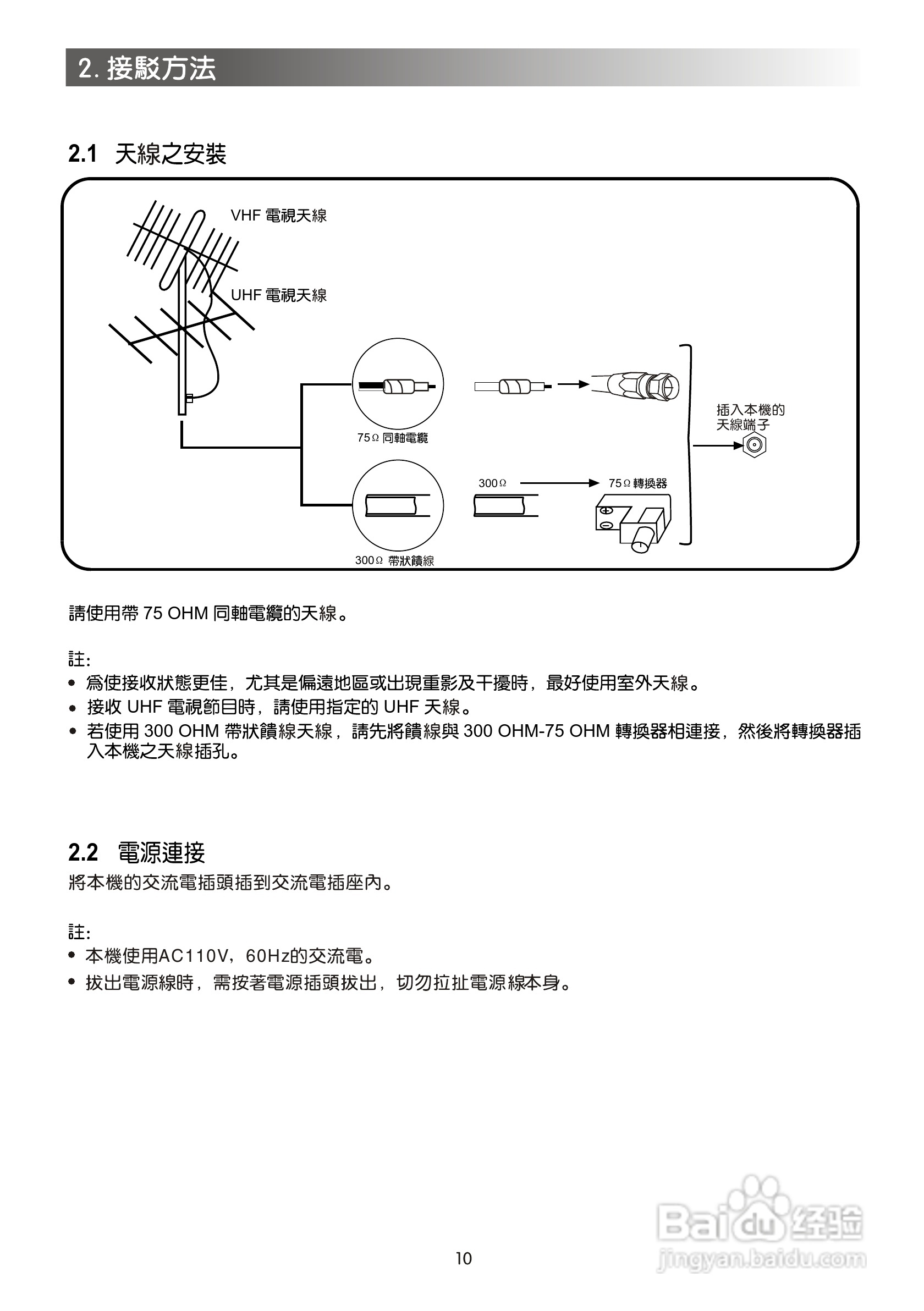 歌林CT-21FT型电视机使用说明书:[1]