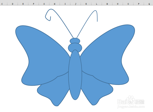使用excel画图（简笔画）——蝴蝶
