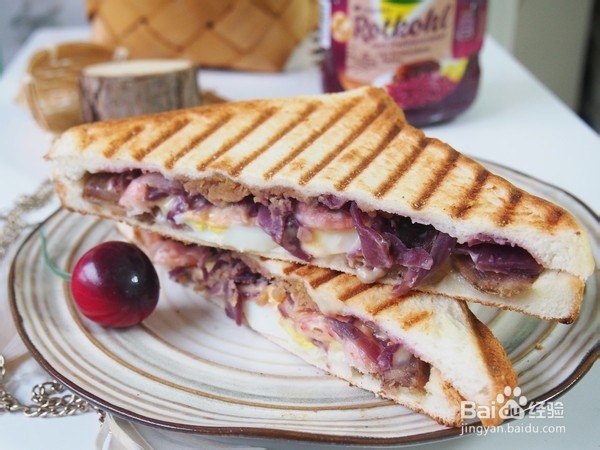 红椰菜三明治的制作方法