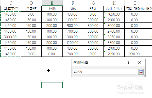 excel中创建迷你图的方法