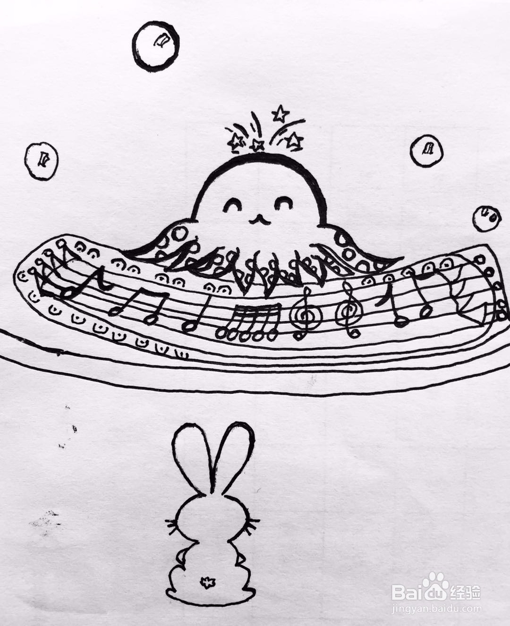 茉莉蜡笔手绘之兔子迷妹