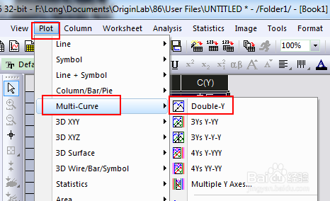 Origin使用：[10]双Y轴图
