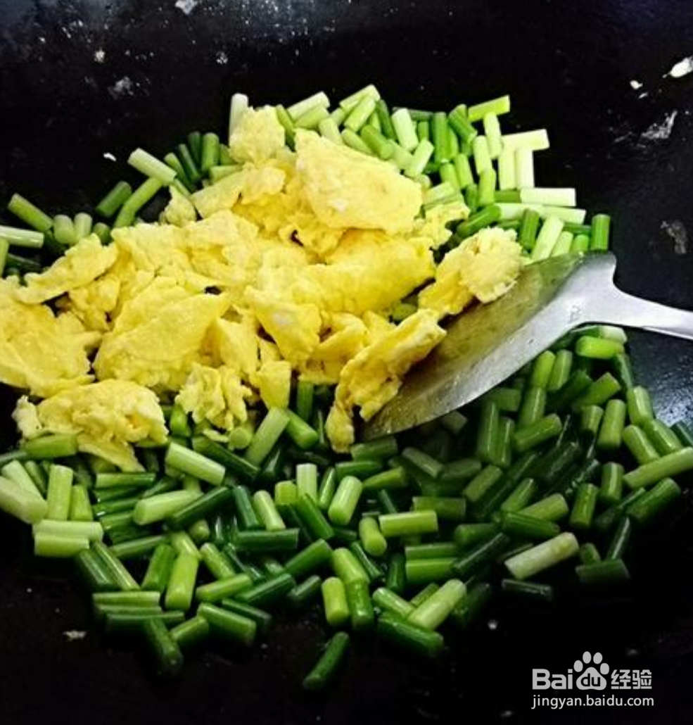 家常菜蒜苔炒鸡蛋
