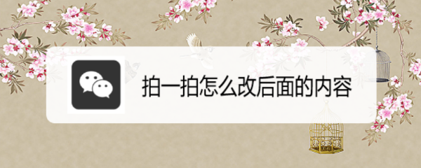 拍一拍怎么改后面的内容