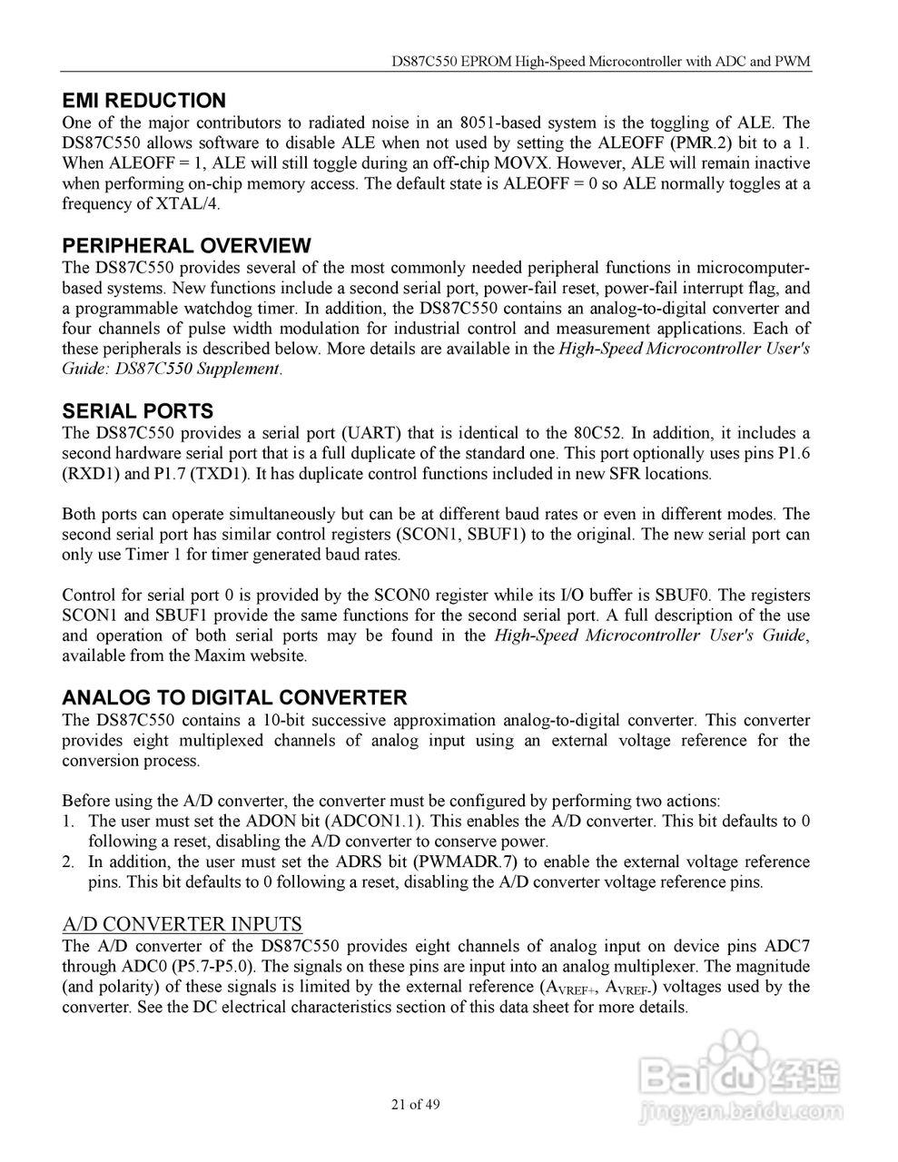 MAXIM DS87C550微控制器说明书:[3]