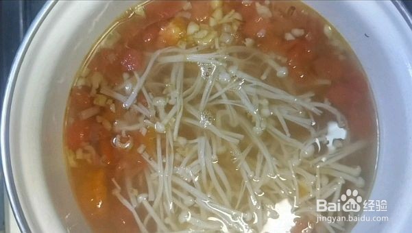 番茄金针菇虾仁汤怎么做