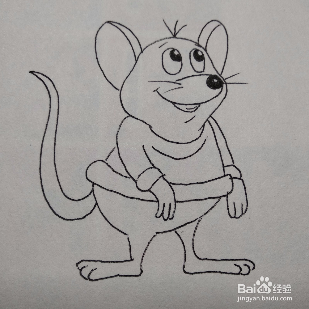 怎么画一个吃的特别胖的小老鼠卡通简笔画