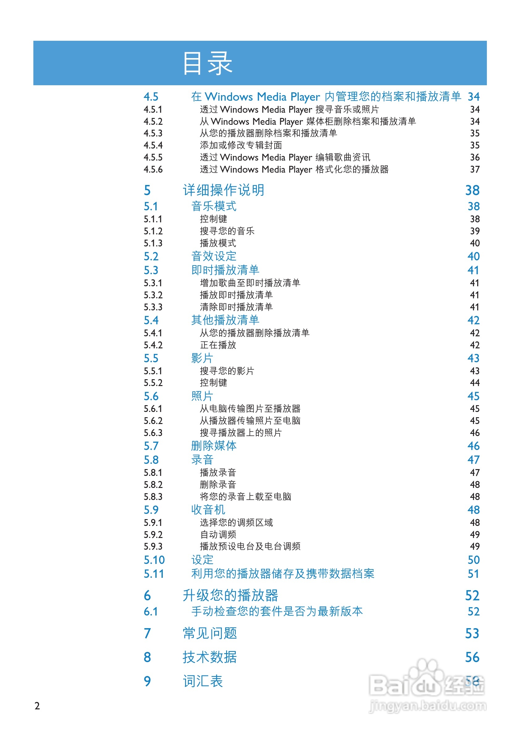 飞利浦SA6014闪存音频视频播放机使用说明书:[1]