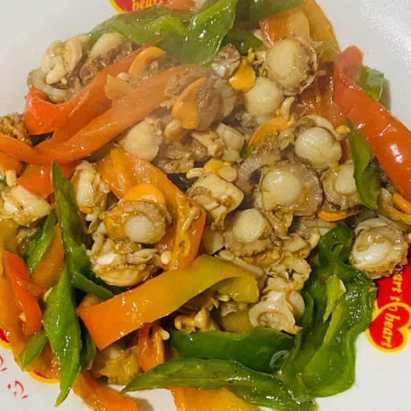 青椒辣炒扇贝肉