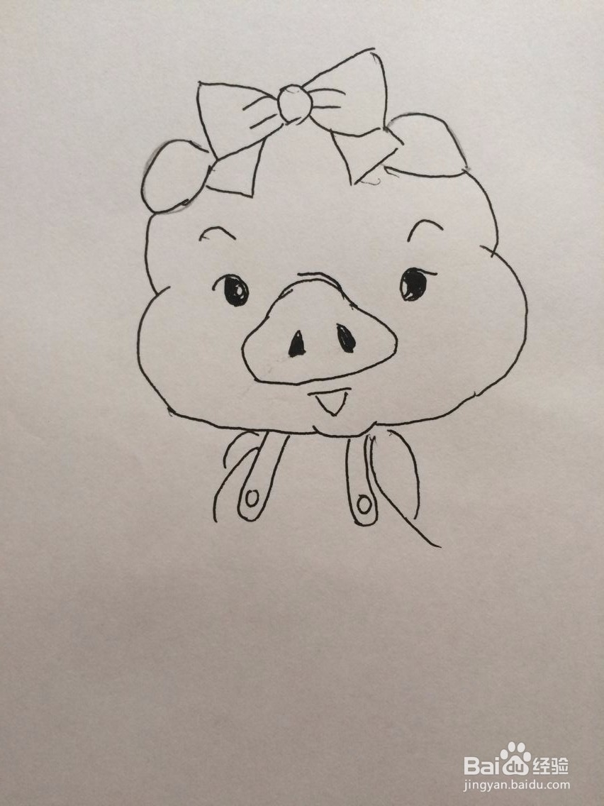 简单漂亮小猪的画法图与步骤