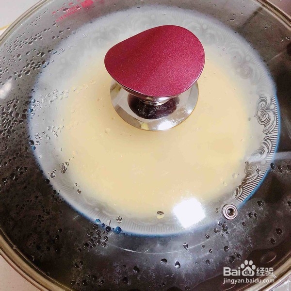 豆浆蟹柳蒸水蛋