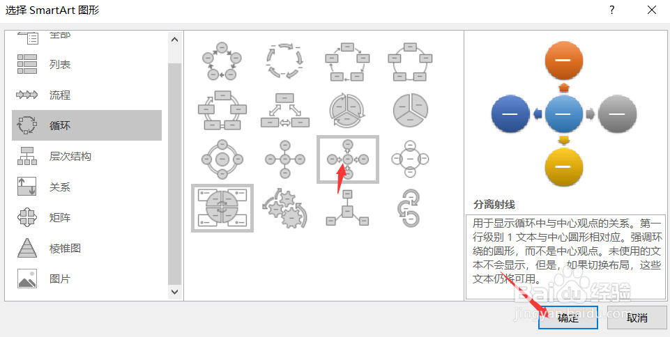excel中如何插入分离射线图