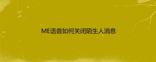 ME语音如何关闭陌生人消息