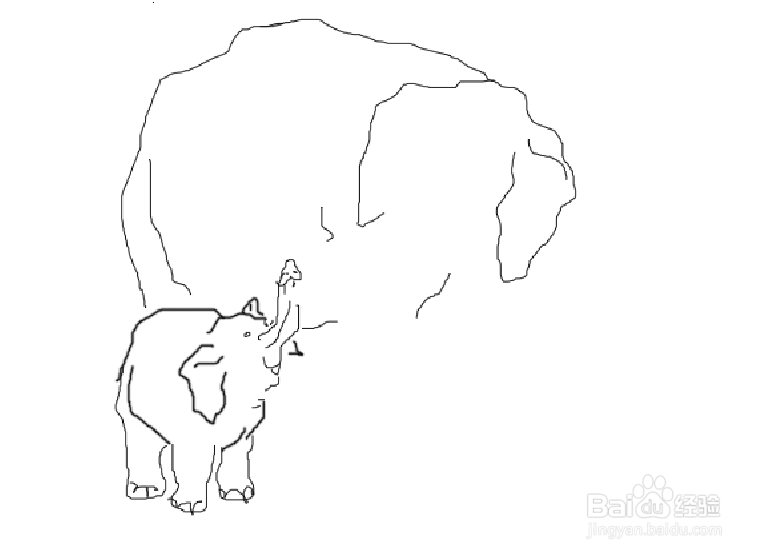 photoshop画大象喂小象