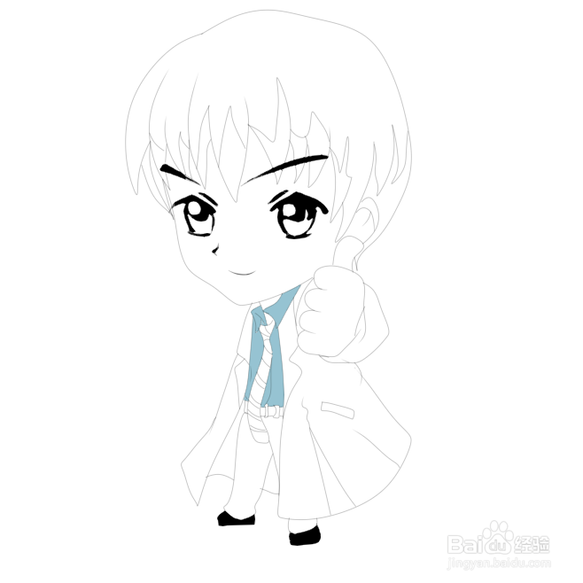 简笔画---Q版白大褂帅医生的画法