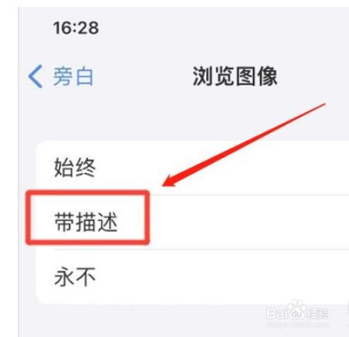 苹果手机旁白如何带描述浏览图像?