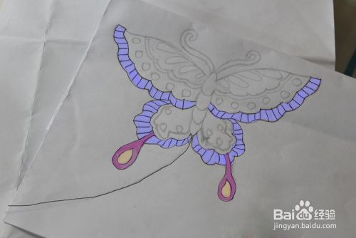 儿童画蝴蝶风筝的画法