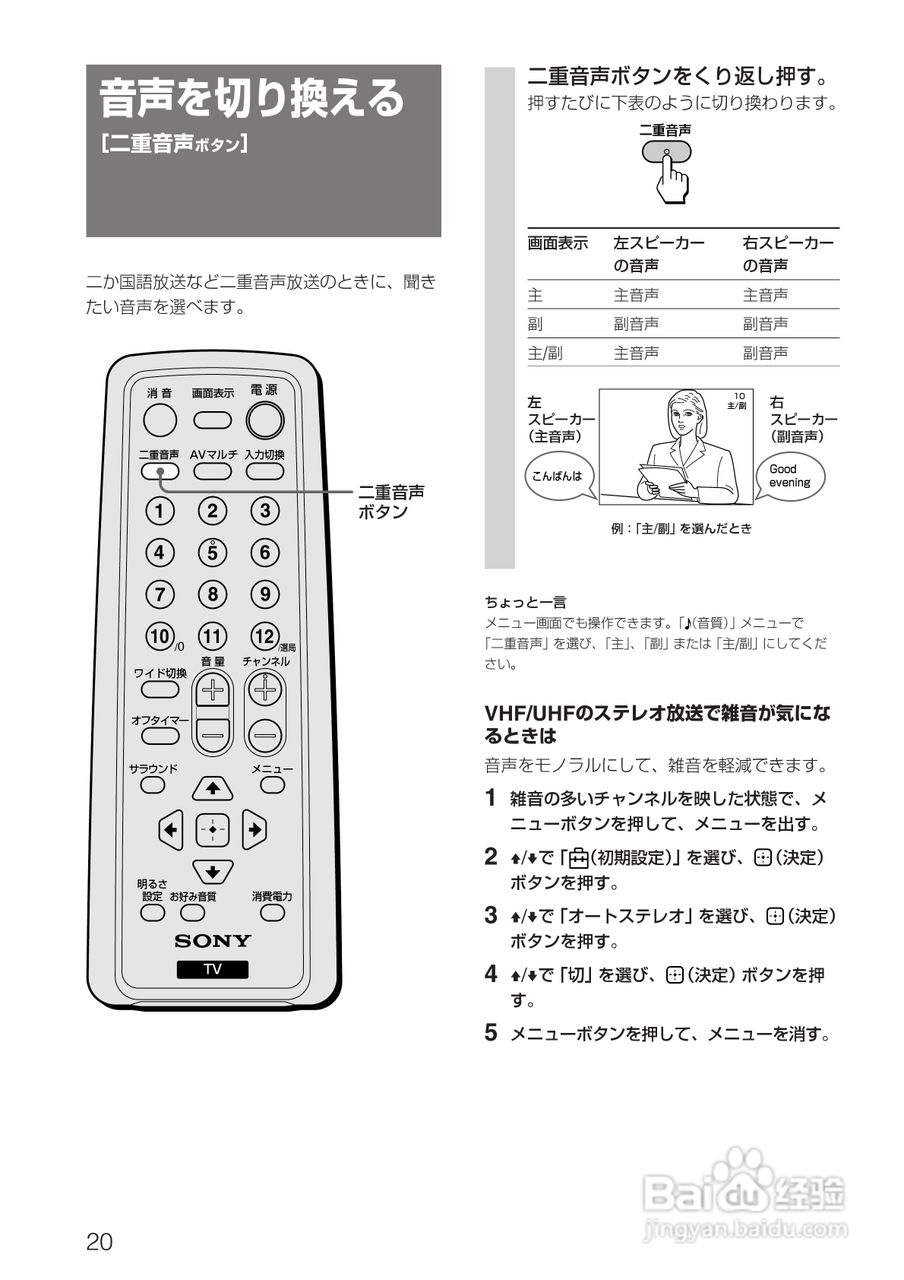SONY KV-14DA75/KV-21DA75电视使用说明书:[2]