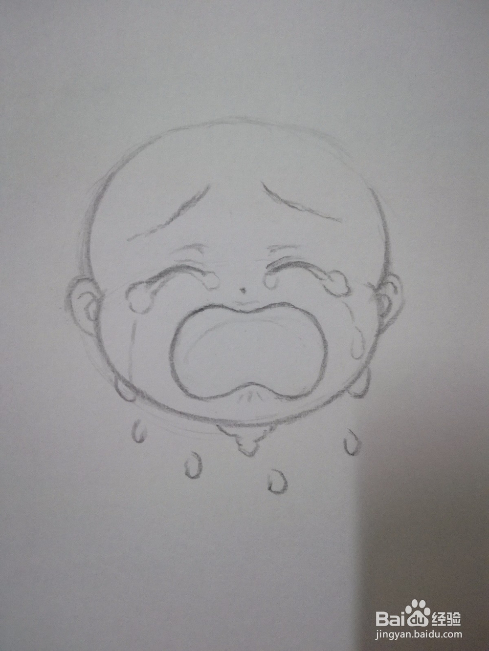 崩溃大哭的动漫人物线稿怎么画