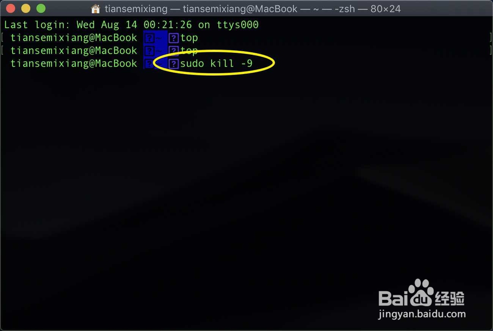 mac的terminal怎么中断进程
