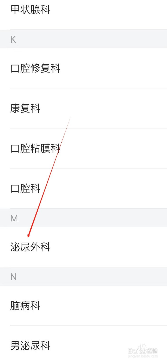 医院挂号通如何查看泌尿外科