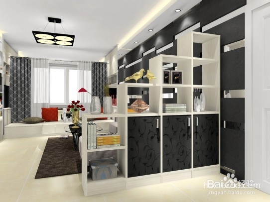 经典黑白时尚客厅效果图