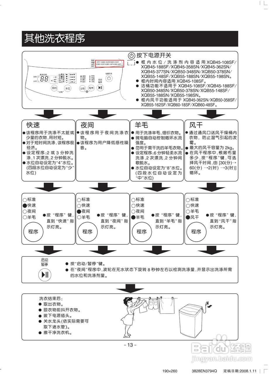 LG XQB55-198SN洗衣机使用说明书