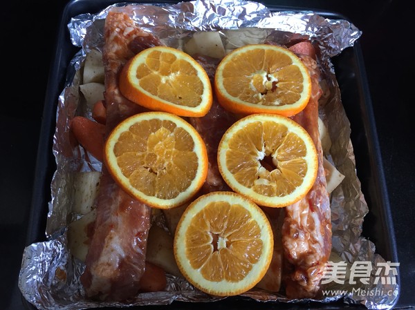 橙香烤肋排的做法