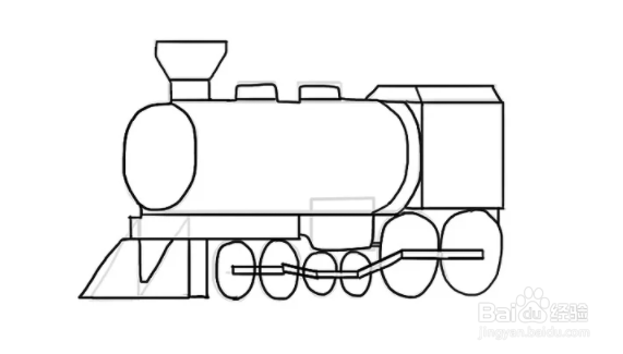 如何绘制老式蒸汽机火车头