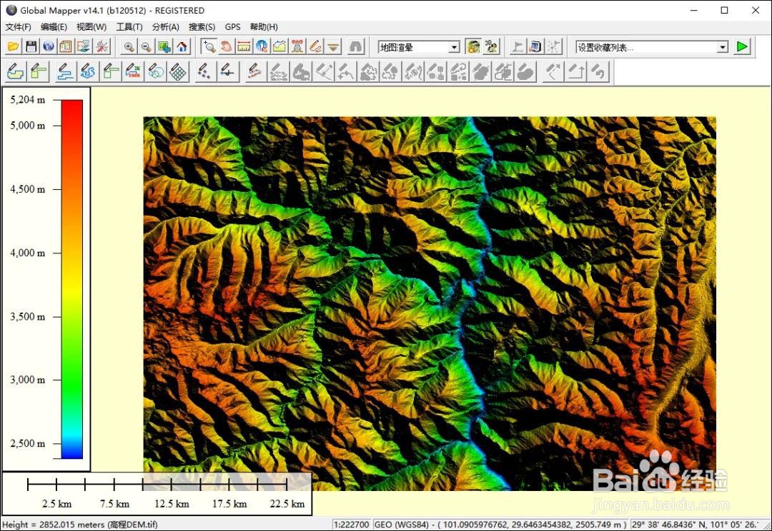 NASA12.5米高程DEM下载与5米等高线的提取方法