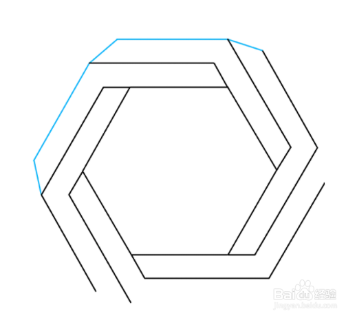 立体六边形简笔画图片