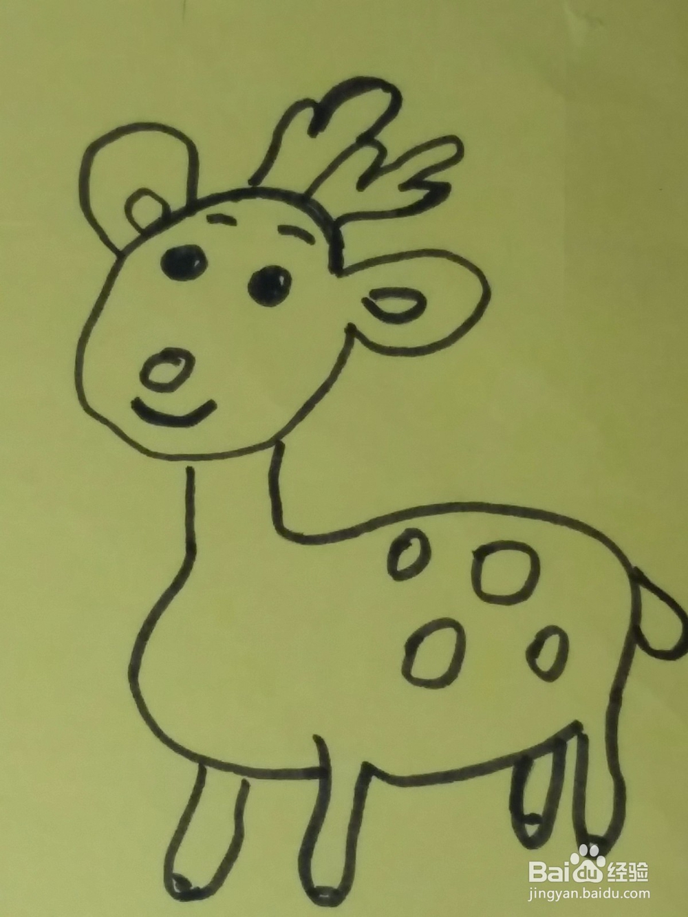 怎么画小鹿手工简笔画