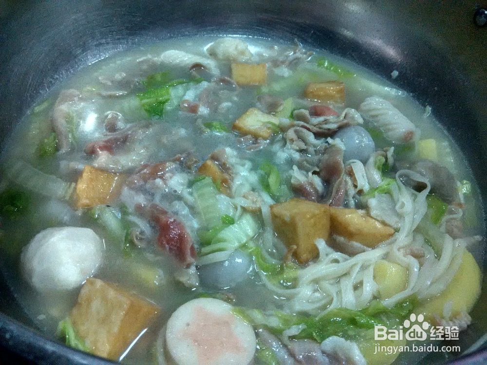 白菜虾仁土豆火锅丸羊肉片火锅